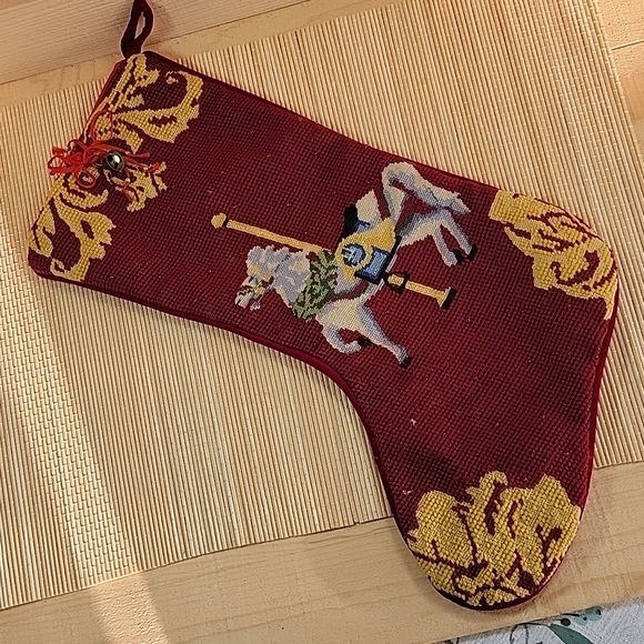 imperial elegance Holiday Vintage Needlepoint Carousel Christmas